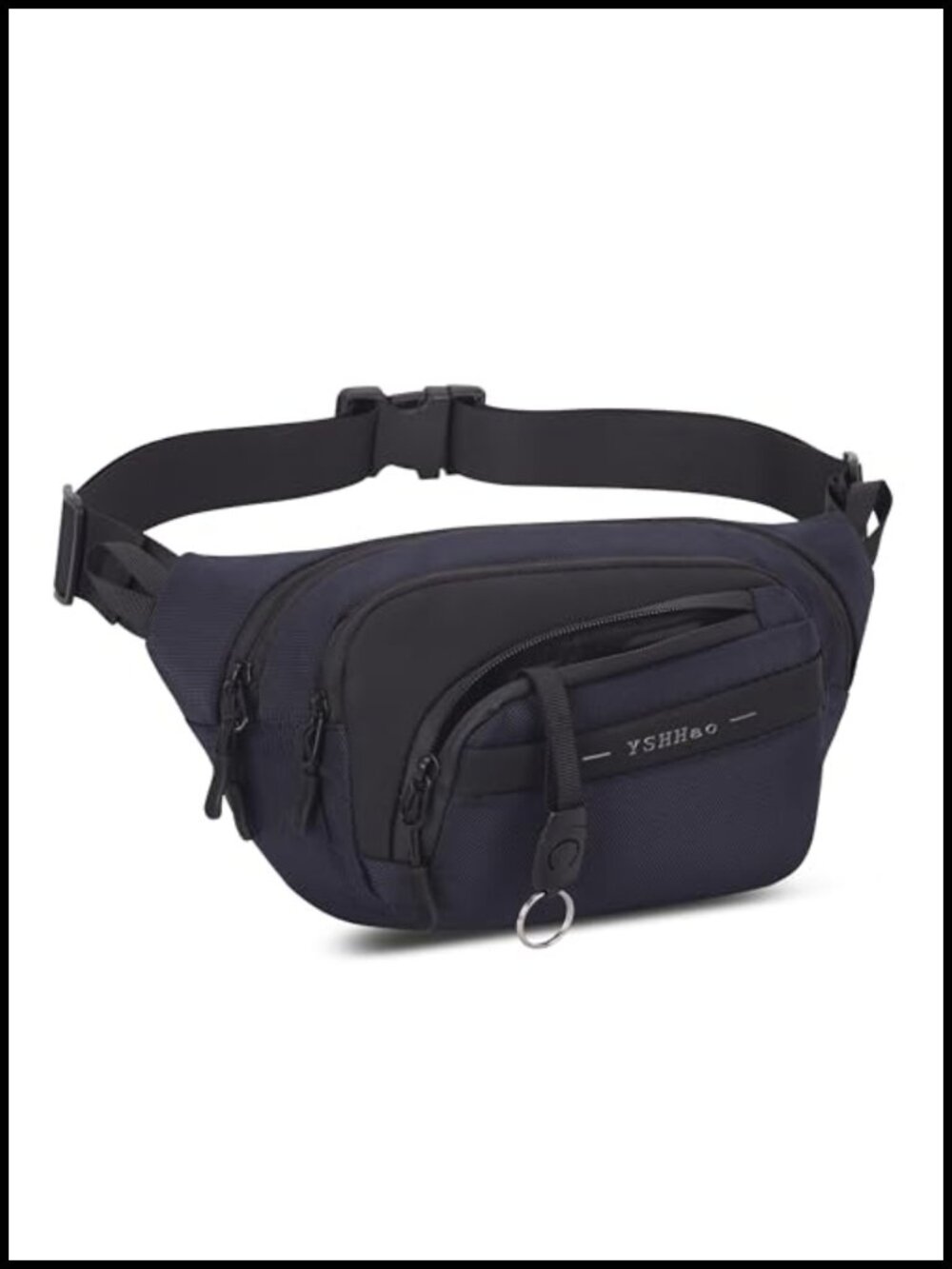 Waterproof Nylon Fanny Pack Crossbody Waist Bag Adjustable Strap 5 Pockets